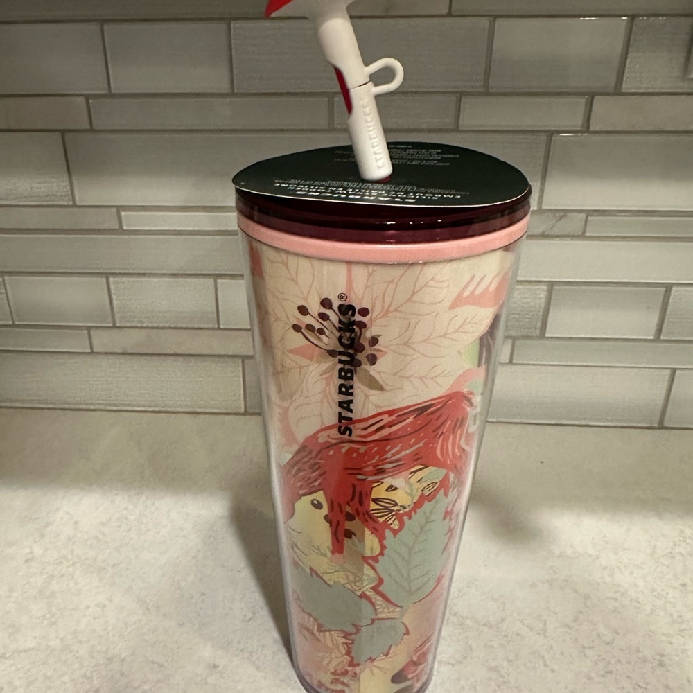 Starbucks 2022 Holiday Mushroom Straw Topper Woodland Venti Cold Cup